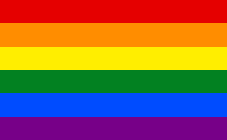 Bandera arcoíris. Símbolo de orgullo LGBTQ 