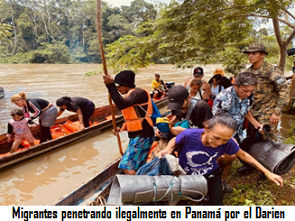 Migrantes penetrando ilegalmente a Panamá