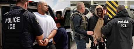 Agentes de ICE apresando a pandilleros inmigrantes