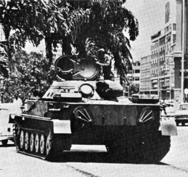 Cuban PT tank in Luanda, 1976