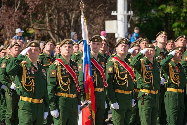 Russian troops in Transnistria Victory Day in Tiraspol, 2017