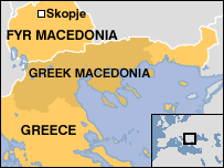 The Rep. of Macedonia and the Greek province of the same name in the Balkans