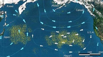 Plastic islands in the North Pacific