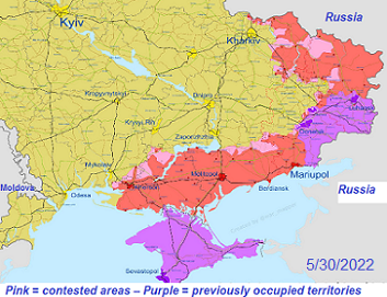 Ukraine war map 5/30/2022