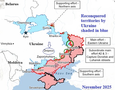 Dniper in Ukraine war map 2025