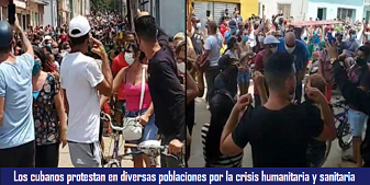 Cubanos protestan por las condiciones sanitarias y huamnitarias