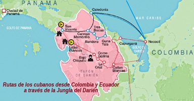 Rutas migratorias por el Darién