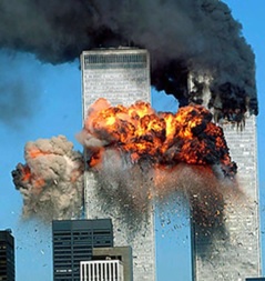 Twin Towers under attack 2001