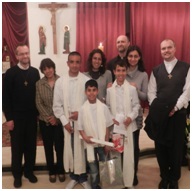 Father Martin Jilek (Far Right) with Children and their Families from the Roma Community