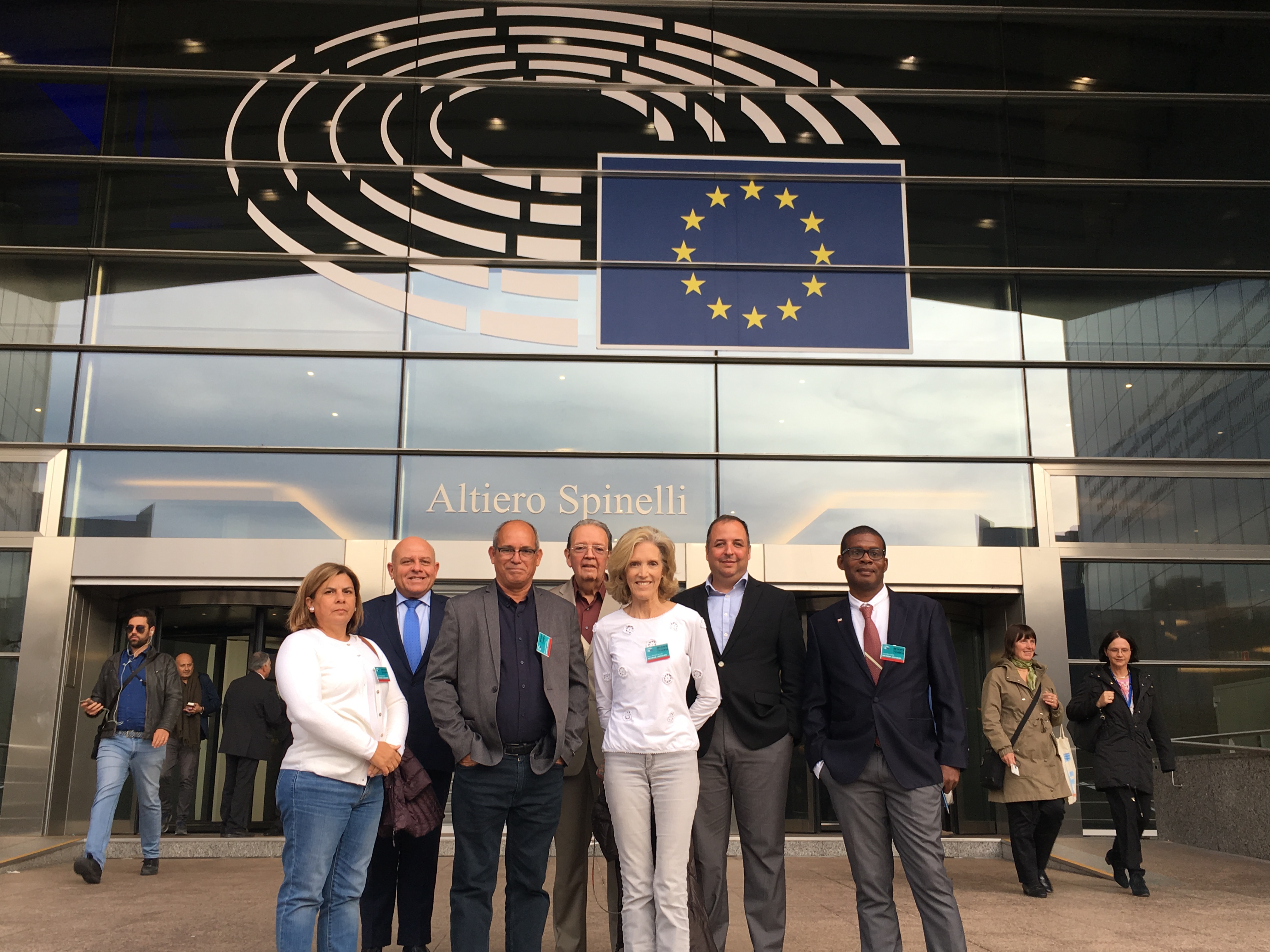 Los peticionarios patrocinados por el OCDH ante el Parlamento Europeo, Bruselas (10/8/2018)