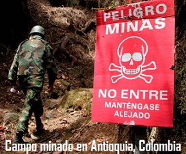 Campo minado en Antioquía, Colombia